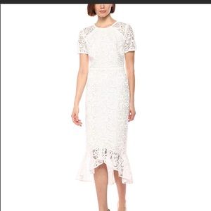 NWT Shoshanna White Lace Midi Dress